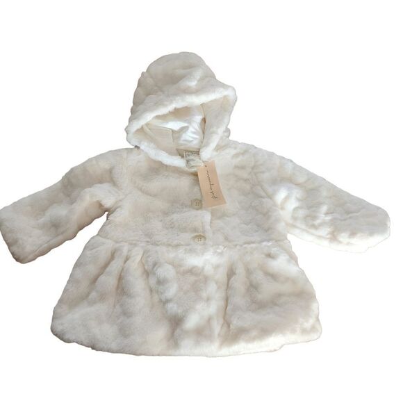 First Impressions Kid's Heart Plush Coat - 12 Months - Picture 2 of 6